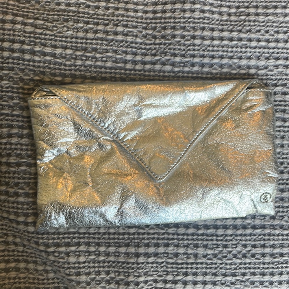 Matt & Nat silver metallic clutch